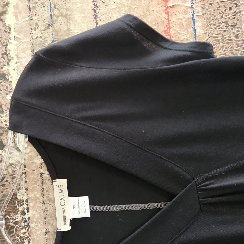 Johnny Was 'CALME' Black V neck Tunic XS - Picture 5 of 8